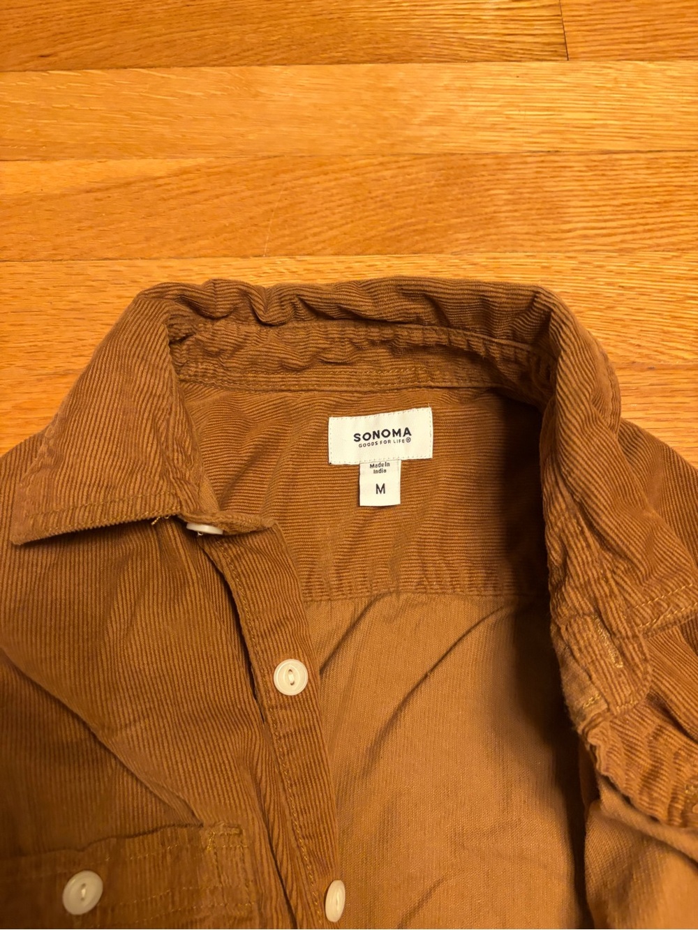 Sonoma Men's Corduroy Button-Down Shirt in Chestnut Brown